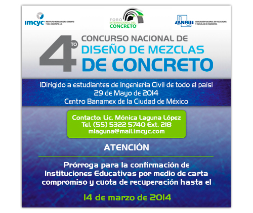 Cuarto concurso nacional de diseño de mezclas de concreto