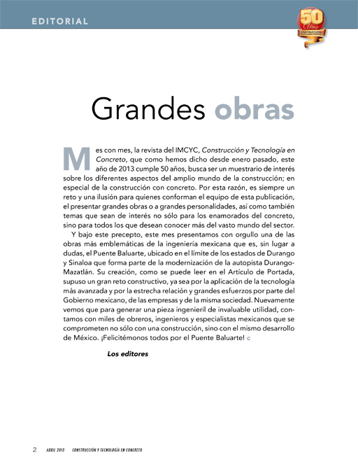 Editorial - Construcción y tencología en concreto