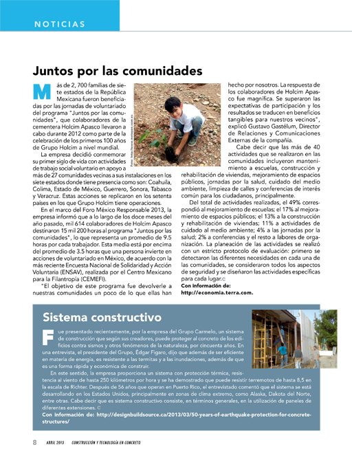 Noticias - Construcción y tencología en concreto