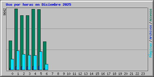 Uso por horas en Diciembre 2025